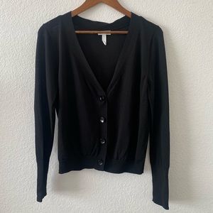 Leith womens size small black cardigan with button front